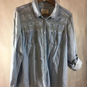 Embroidered Jean denim shirt